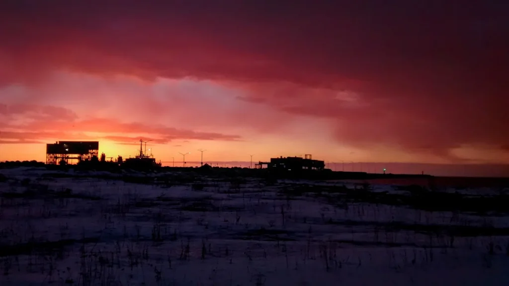 Le fleuve Saint-Laurent à Matane en fin de journée